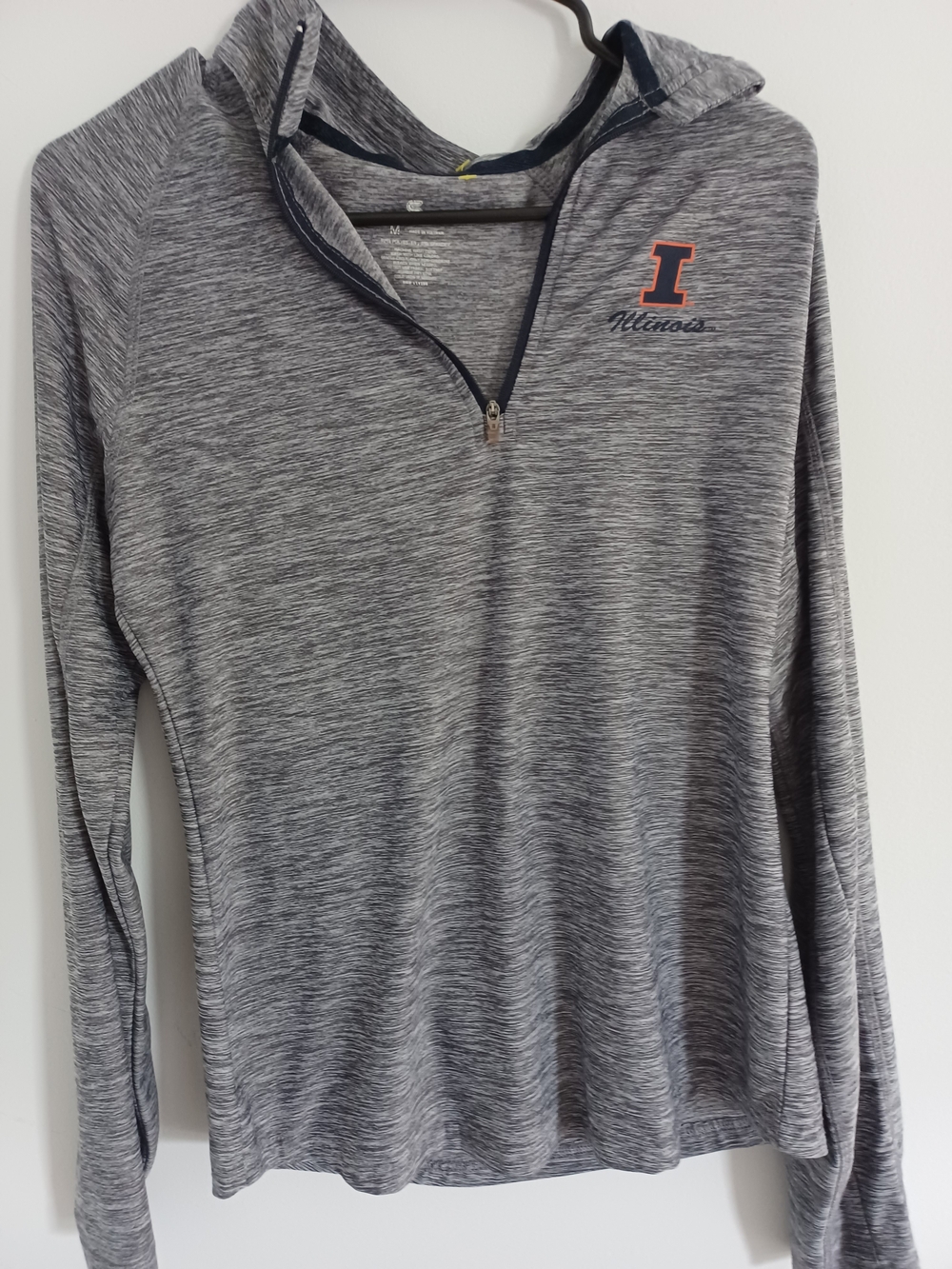 Colosseum Gray Heather Illinois Cowl Quarter-Zip Sweater
